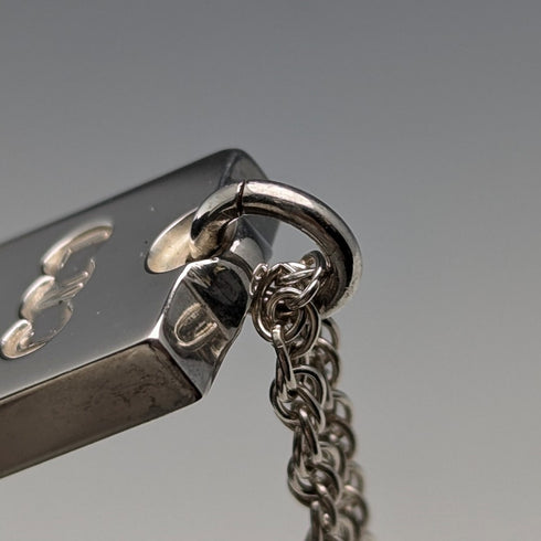 1977年 英国ヴィンテージ 純銀インゴットペンダント 1トロイオンス 純銀チェーン付